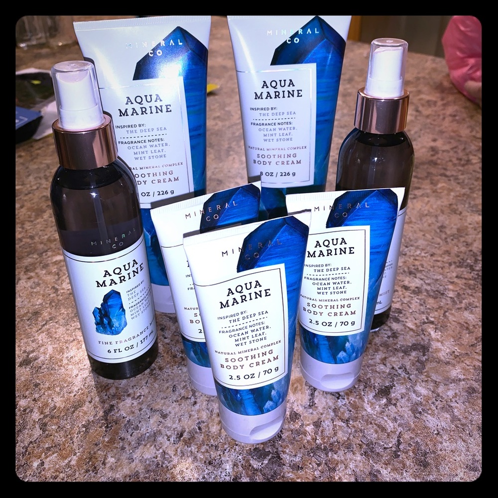 Bath and body aqua marine mist and body lotion